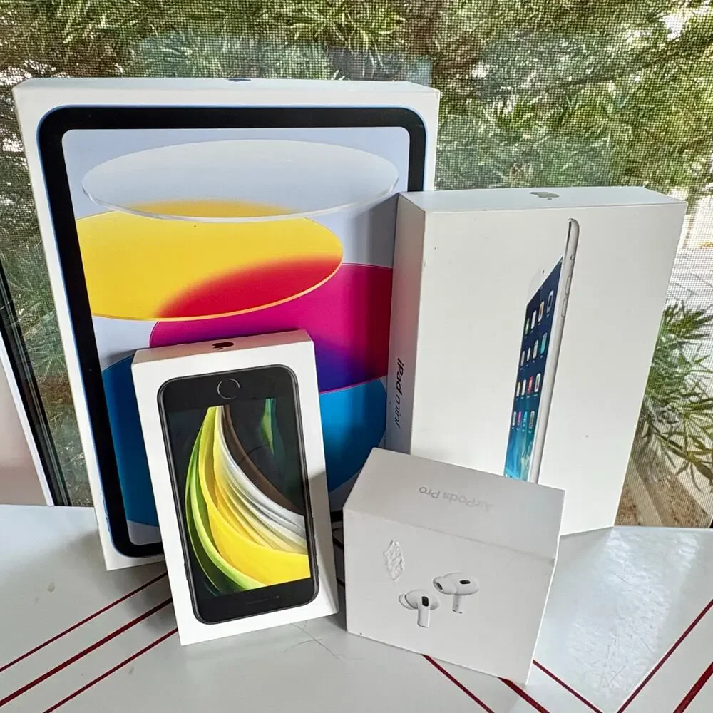 Lot of 4 EMPTY Apple Boxes, iPad iPhone SE AirPods Pro Packaging
